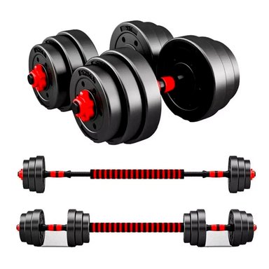 SET DE MANCUERNAS 15 KG BARRA ARMABLE AJUSTABLE BOOST FITNESS - 4