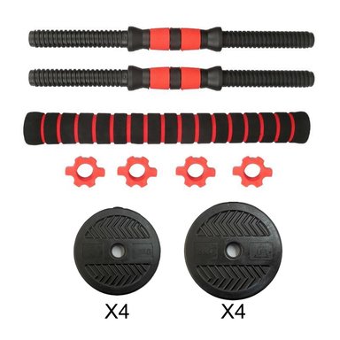 SET DE MANCUERNAS 15 KG BARRA ARMABLE AJUSTABLE BOOST FITNESS - 5