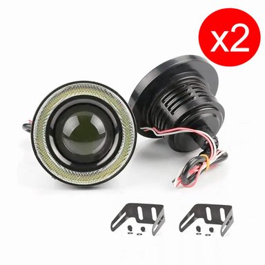 PACK 2 FOCOS NEBLINEROS LED OJOS DE ANGEL RGB + CONTROL - 1