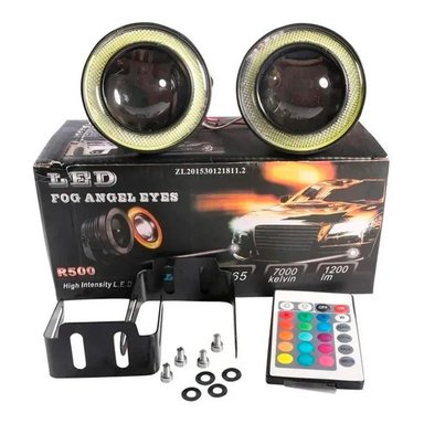 PACK 2 FOCOS NEBLINEROS LED OJOS DE ANGEL RGB + CONTROL - 2
