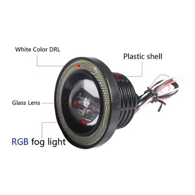 PACK 2 FOCOS NEBLINEROS LED OJOS DE ANGEL RGB + CONTROL - 3