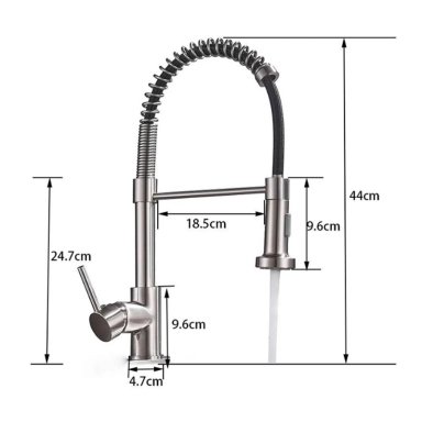 LLAVE DE TODO Y MÁS LAVAPLATOS PLATEADA FLEXIBLE ACERO INOX GRIFO 360° - 2