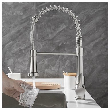 LLAVE DE TODO Y MÁS LAVAPLATOS PLATEADA FLEXIBLE ACERO INOX GRIFO 360° - 3
