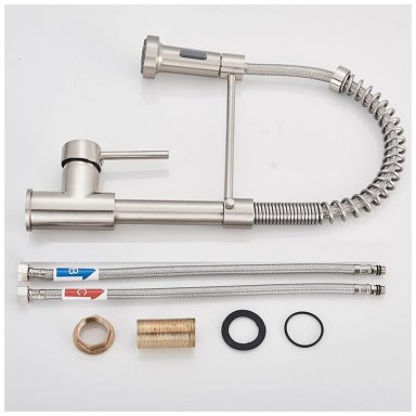 LLAVE DE TODO Y MÁS LAVAPLATOS PLATEADA FLEXIBLE ACERO INOX GRIFO 360° - 5