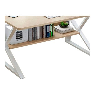 ESCRITORIO DE TODO Y MÁS MODERNO OFICINA 100 X 60 X 72 CM CREMA METAL - 3