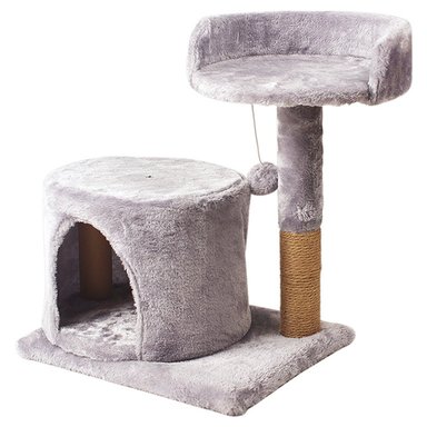 RASCADOR MADERA GATOS DE TODO Y MÁS 2 NIVELES + CASITA MD-01 - 1