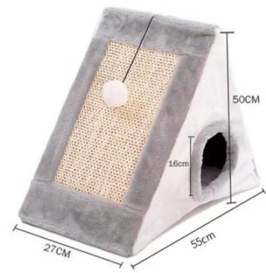 RASCADOR MADERA GATOS DE TODO Y MÁS GATO + CASITA Y POMPON MX27 - 2