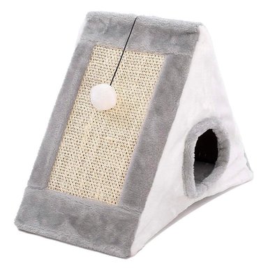 RASCADOR MADERA GATOS DE TODO Y MÁS GATO + CASITA Y POMPON MX27 - 5