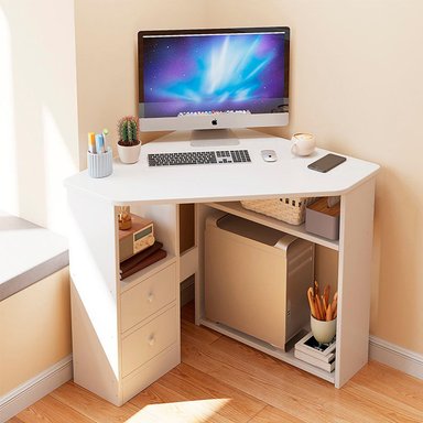ESCRITORIO ESQUINERO 80X80CM BLANCO CHIC HOME - BLANCO - 2