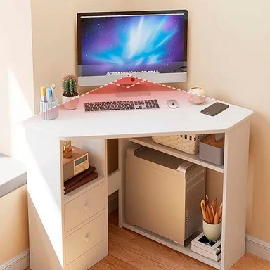 ESCRITORIO ESQUINERO 80X80CM BLANCO CHIC HOME - BLANCO - 3