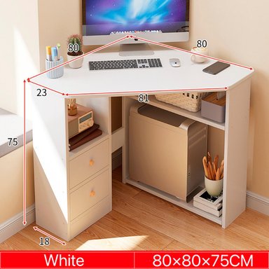 ESCRITORIO ESQUINERO 80X80CM BLANCO CHIC HOME - BLANCO - 4