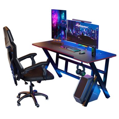 ESCRITORIO GAMER PROFESIONAL NEGRO/ROJO CHIC HOME - NEGRO - 2