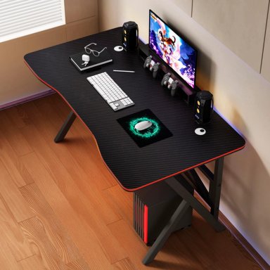 ESCRITORIO GAMER PROFESIONAL NEGRO/ROJO CHIC HOME - NEGRO - 4