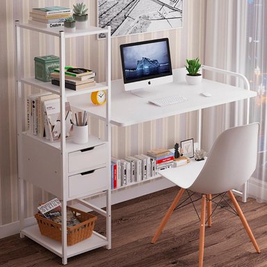 ESCRITORIO H CON ORGANIZADOR 2 CAJONES 100CM CHIC HOME - 2
