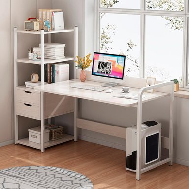 ESCRITORIO H CON ORGANIZADOR 2 CAJONES 100CM CHIC HOME - 3