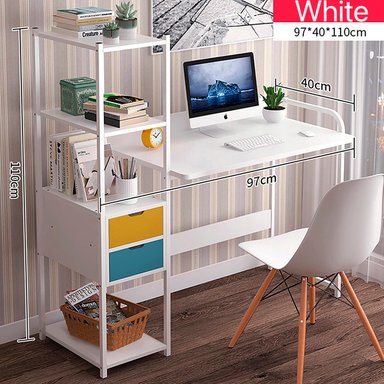 ESCRITORIO H CON ORGANIZADOR 2 CAJONES 100CM CHIC HOME - 4