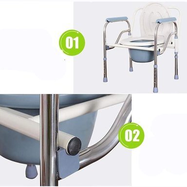 BAÑO INODORO W.C PORTATIL PLEGABLE SILLA DUCHA - 5