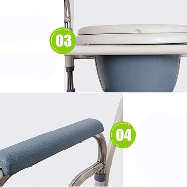 BAÑO INODORO W.C PORTATIL PLEGABLE SILLA DUCHA - 6