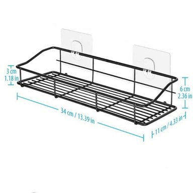 ORGANIZADOR DE DUCHA SET X2 REPISA BAÑO ADHESIVO INOXIDABLE COLOR NEGRO - 2