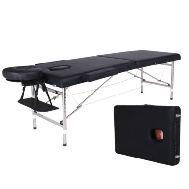 CAMILLA PARA MASAJES 2 CUERPOS ALUMINIO + CABECERA - NEGRO - 1