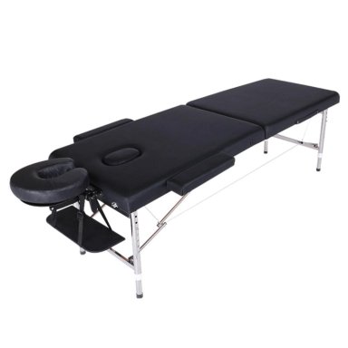 CAMILLA PARA MASAJES 2 CUERPOS ALUMINIO + CABECERA - NEGRO - 2
