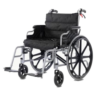 SILLA DE RUEDAS BARIATRICA 55 CM REFORZADA - NEGRO - 1