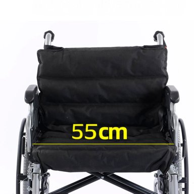 SILLA DE RUEDAS BARIATRICA 55 CM REFORZADA - NEGRO - 2
