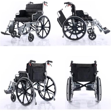 SILLA DE RUEDAS BARIATRICA 55 CM REFORZADA - NEGRO - 7