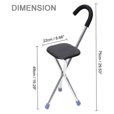 BASTON CON ASIENTO PLEGABLE ORTOPE DICO - PLATEADO - 4