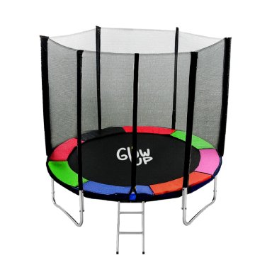 CAMA ELÁSTICA + MALLA SEGURIDAD Y ESCALERA 8FT 2,44 MTS GLOWUP - 1