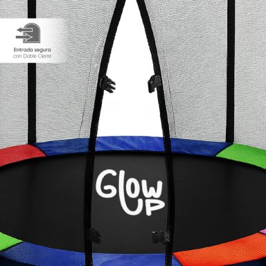 CAMA ELÁSTICA + MALLA SEGURIDAD Y ESCALERA 8FT 2,44 MTS GLOWUP - 7