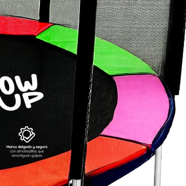 CAMA ELÁSTICA + MALLA SEGURIDAD Y ESCALERA 8FT 2,44 MTS GLOWUP - 10