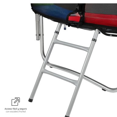 CAMA ELÁSTICA + MALLA SEGURIDAD Y ESCALERA 8FT 2,44 MTS GLOWUP - 11