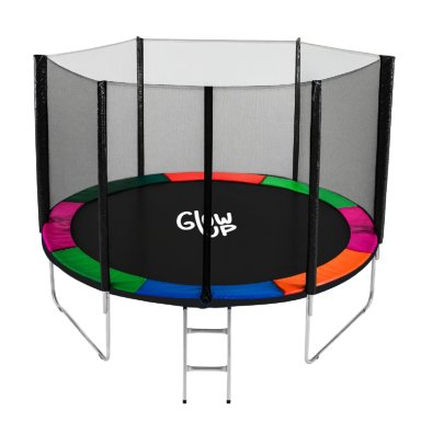 CAMA ELÁSTICA 12FT 3,66 MTS GLOWUP + MALLA Y ESCALERA - 1