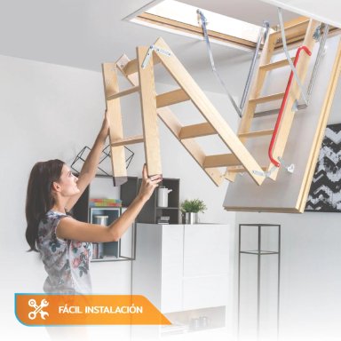 Escalera Ático de Madera Mansarda 70x120cm Homeclaf - 6