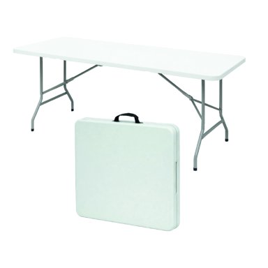 MESA PLEGABLE VINCENZI R1001 TIPO MALETA 1,80M BLANCA BLANCO - 2