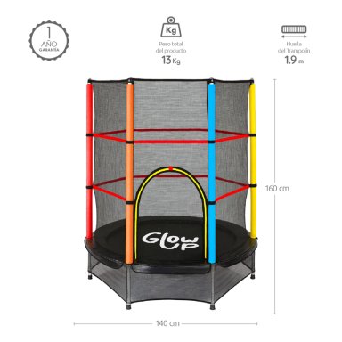 Cama Elástica GlowUp 1,40 x 1,60 mt 4,5 Ft Malla Seguridad Superior - 5