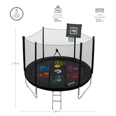 CAMA ELÁSTICA + MALLA Y ESCALERA 8FT 2,44 MTS EDICIÓN LTDA - 6