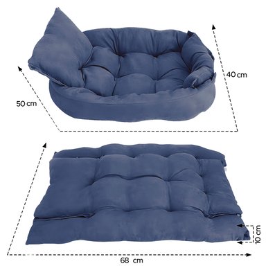 CAMA PERRO R6159 PETWOOW 68X50X40 AZUL - 3