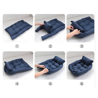 CAMA PERRO R6159 PETWOOW 68X50X40 AZUL - 4