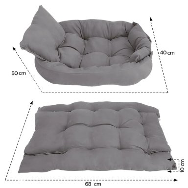 CAMA PERRO R6155 PETWOOW 68X50X40 GRIS - 2