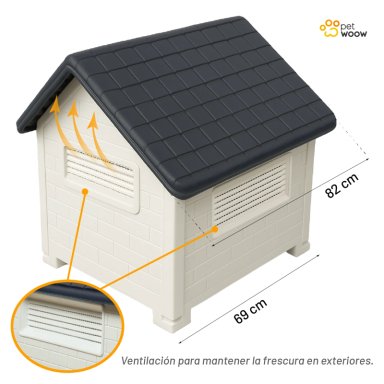 CASA PERROS GATOS 82X54X71 DUKE GRIS - 7