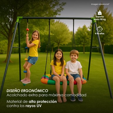 Pack Columpio Hamaca Rectangular + Escalador GlowUp Multicolor - 9