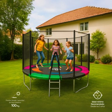 CAMA ELÁSTICA GLOWUP 2,44 MT 8FT EDICIÓN EXCLUSIVA P CON MALLA Y ESCALERA - 4
