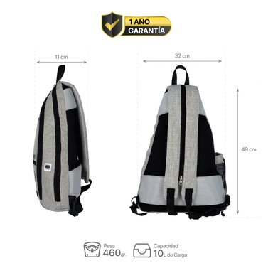 MOCHILA K-FIT R6321 GRIS BOLSO DE PADEL KANU - 6