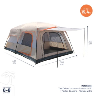Carpa Camping Impermeable 6-8 Personas Miglú - 2