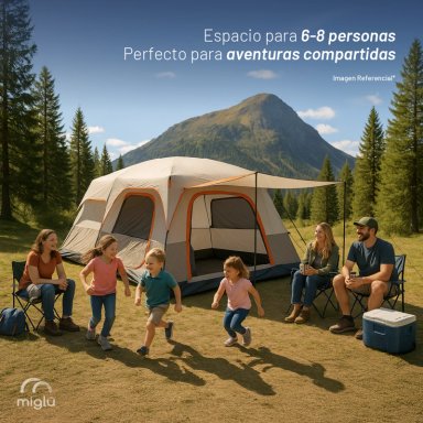 Carpa Camping Impermeable 6-8 Personas Miglú - 3