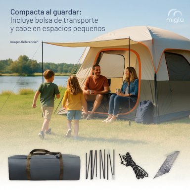 Carpa Camping Impermeable 6-8 Personas Miglú - 6
