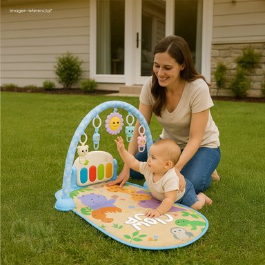 GIMNASIO PARA BEBES GLOWUP R6565 CELESTE CON PIANO - 2
