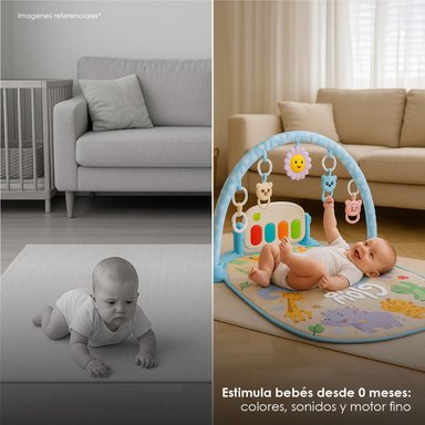 GIMNASIO PARA BEBES GLOWUP R6565 CELESTE CON PIANO - 10